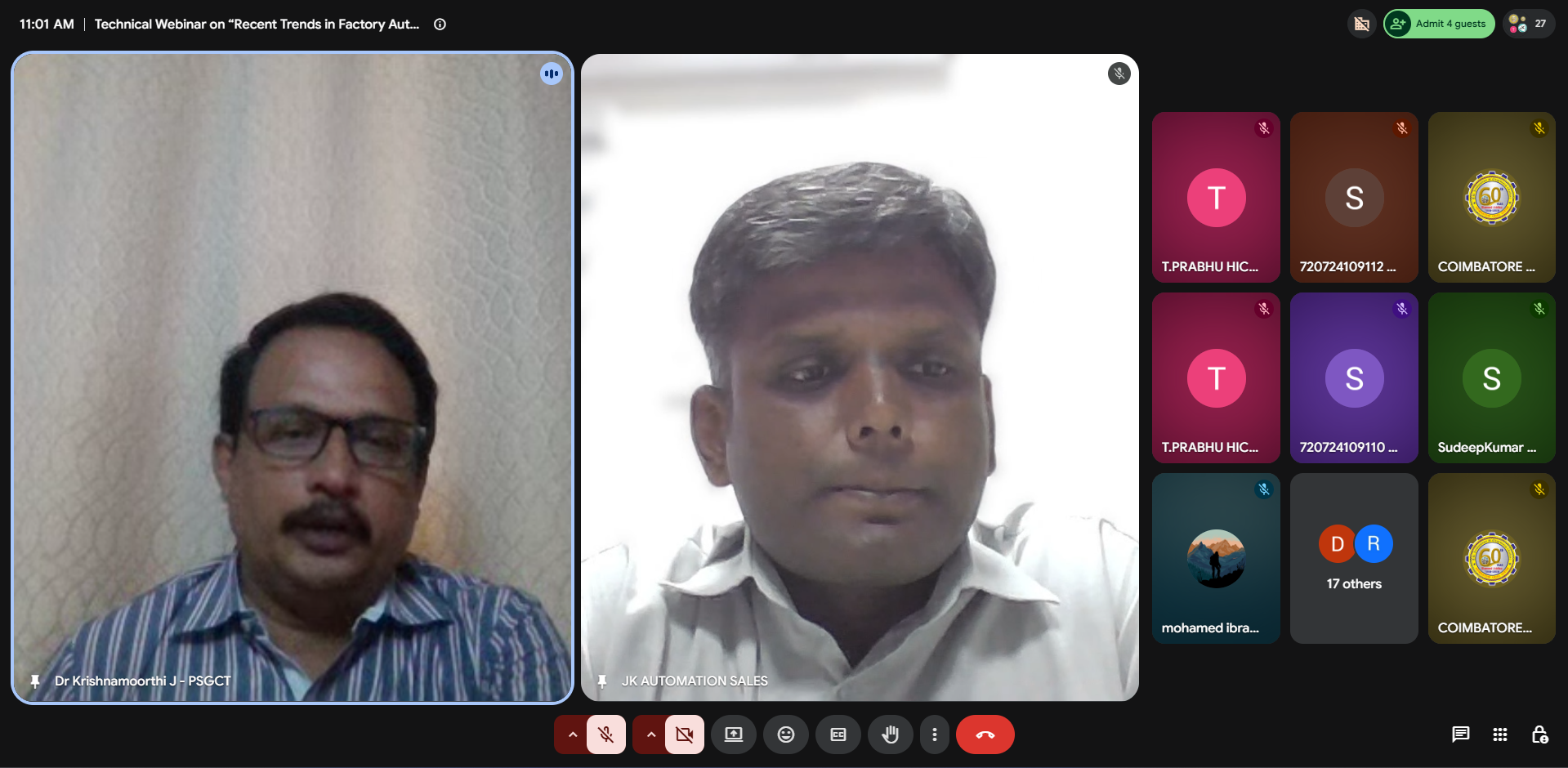 Technical Webinar on “Recent Trends in Factory Automation” held on 29.08.2026 - Department of Mechatronics Engineering, Hindusthan College of Engineering and Technology, Coimbatore